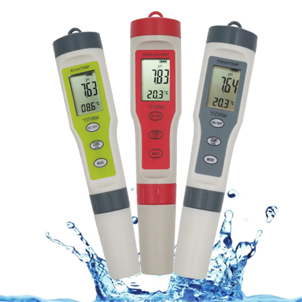 Professional TDS PH Meter PH/TDS/EC/Temperature Meter Digital Water Quality Monitor Tester for Pools, Drinking Water, Aquariums Professional TDS PH Meter PH/TDS/EC/Temperature Meter Digital Water Quality Monitor Tester for Pools, Drinking Water, Aquariums