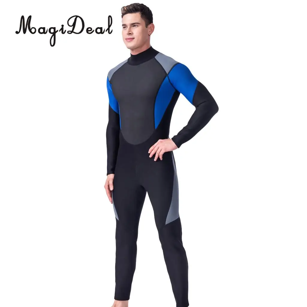 Mens 3mm Neoprene Full Body Wetsuit Dive Skins Jump SCUBA Diving Snorkeling Surfing Winter Swimsuit Wet Suit Size M-XXL