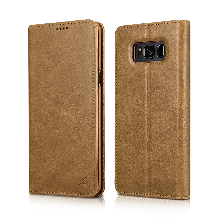 For Samsung Galaxy S8 S8 Plus Luxury Genuine Leather Magnetic Flip Wallet Case (9)