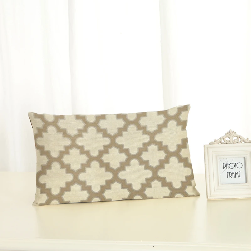 

Personalized Geometric Element Cushion Covers Fashion Creativity Home decoration 30x50 Decorative Beige Linen Pillow Case