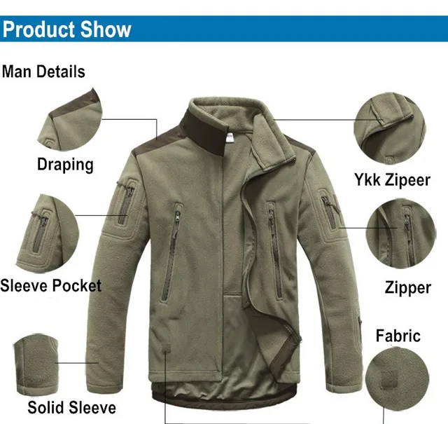 Outdoor Tactical TAD fleece polar Jacket Men Military Sports suit Camping Hunting Jackets Thermal Coats Clothes Shark Skin Patch