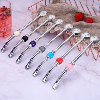 

2019 Stainless Steel Yerba Mate Bombilla Straw Long Enough With Cleaning Brush And Removal Filter Head