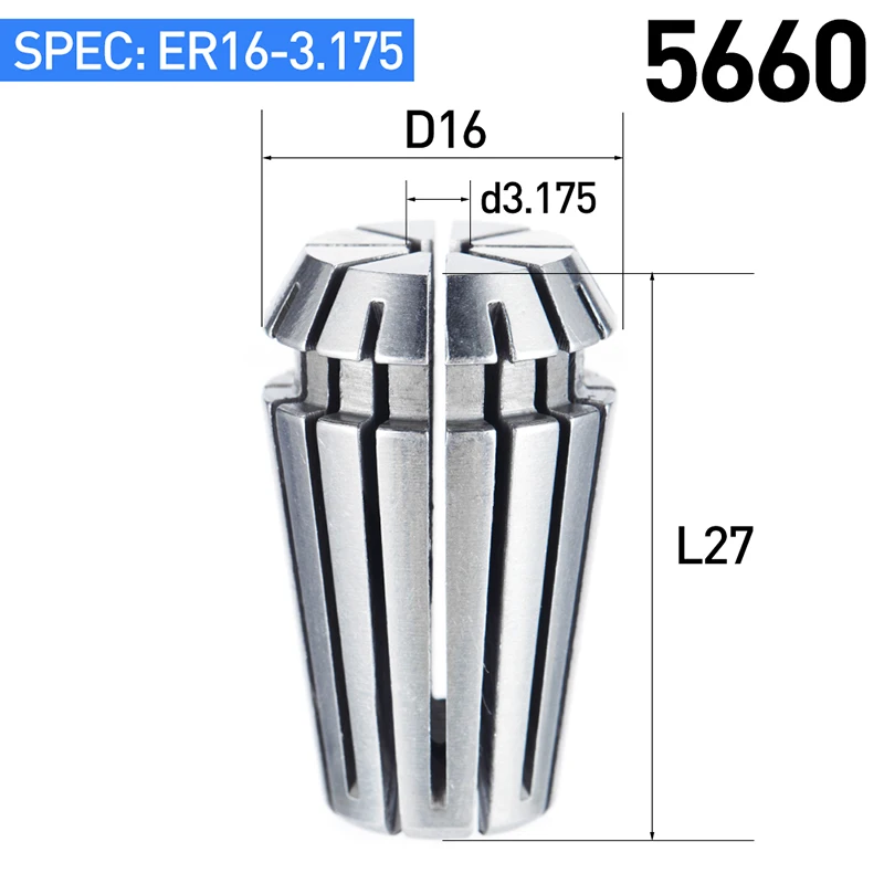 HUHAO 1 шт. Высокоточный ER11 ER16 цанговый патрон для фрезерного гравировального Станка повторяющийся Tsui гибкий цанговый станок с ЧПУ - Длина режущей кромки: 5660