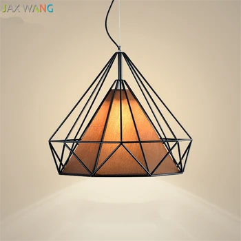 

JW_Modern Black Birdcage Pendant Lights Iron Retro Light for Dining Room Scandinavian Loft Pyramid Lamps Metal Cage Suspension