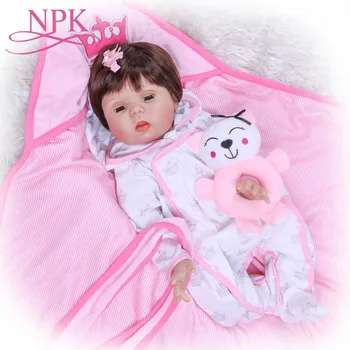 

55CM Soft Body Bebe Doll Reborn Baby Soft Silicone Doll Eyes Blink Sweet Girl Baby Birthday Gift Baby Doll Kids Playmate Gift