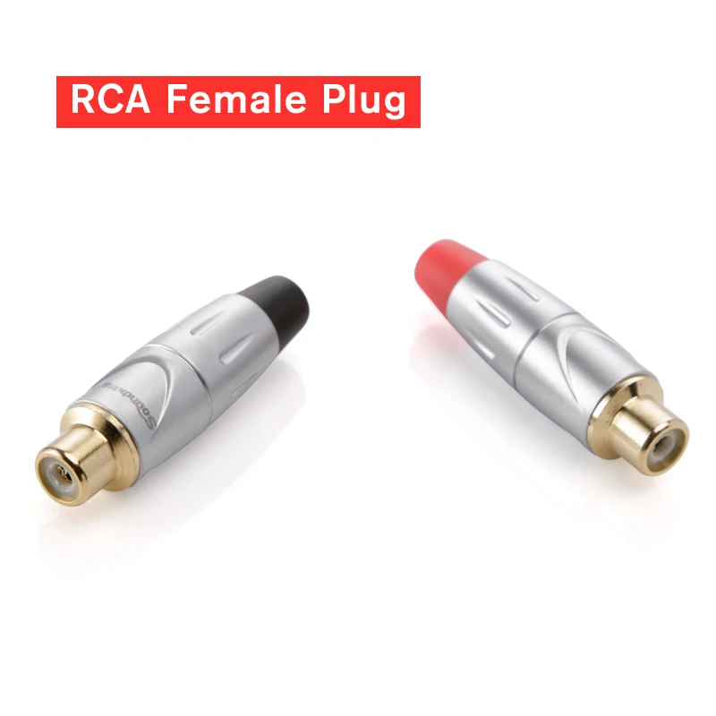 Soundking черный и красный RCA гнездовой разъем цинковый сплав корпус позолоченный Аудио Видео адаптер разъем RCA штекер suppprt 4-6 мм кабель C33