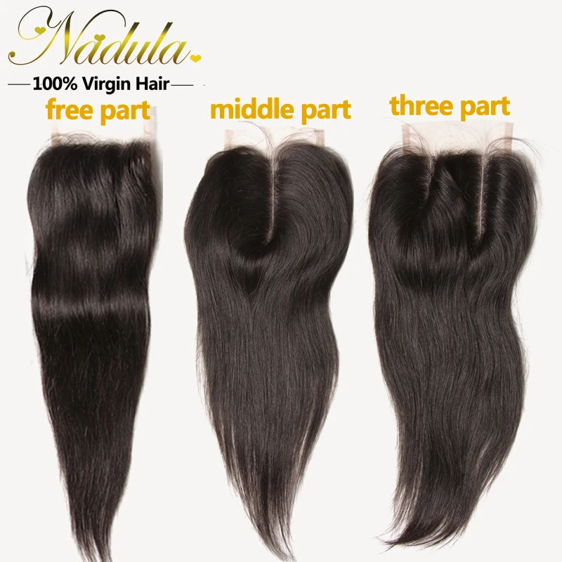 4 Bundles Straight Hair With Closure Indian Straight Virgin Hair