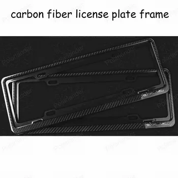 

one pair custom made carbon fiber front and rear license plate Mounting Holder framework universal Black Tag Cover Holder