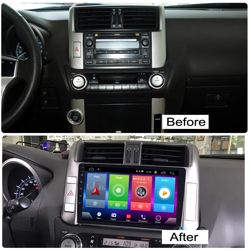 Flash Deal Car Android 8.1 Multimedia Player for TOYOTA PRADO LC LC150 2010 GPS Navigation Device bluetooth steering wheel control support 3