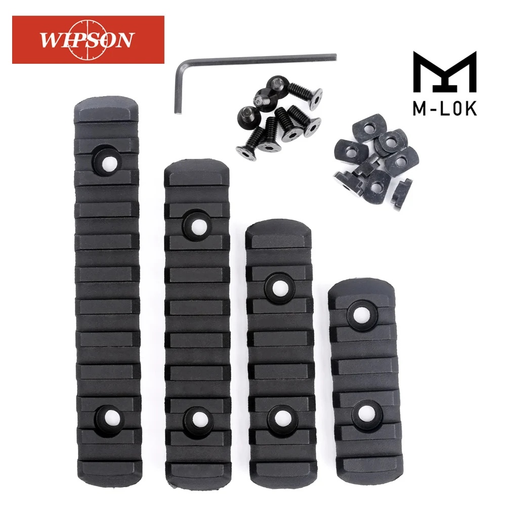 WIPSON упаковка из 4 шт. тактический страйкбол полимер Пикатинни для MOE M LOK M-LOK Handguard совместим с Fashlight лазерный прицел