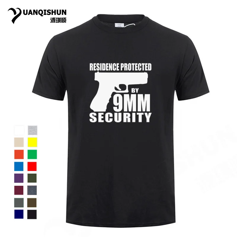 Бутиковая футболка забавная Мужская с надписью Game Gun защищенная от 9 мм SECURITY 16