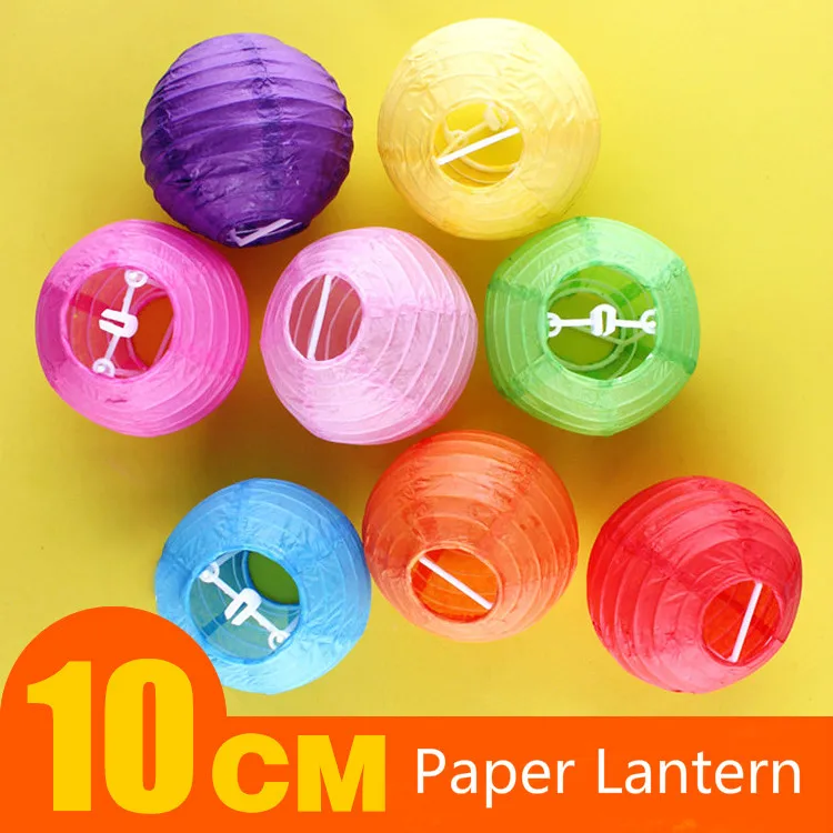 

4" 10cm Round Chinese Paper Lantern Lampion Baby Shower Birthday Party Wedding Decoration Christmas Halloween Festival Supplies