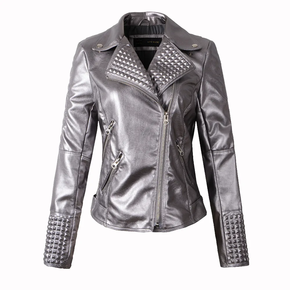 2018 Hot Sale Women Motorcycle Soft Faux Leather Jackets