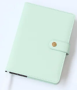 Милый мультяшный цветной бумажный Дневник для школьников, записная книжка, канцелярские принадлежности, тонкая кожа, твердый переплет, планировщик, органайзер, подарок A5 - Цвет: Mint green