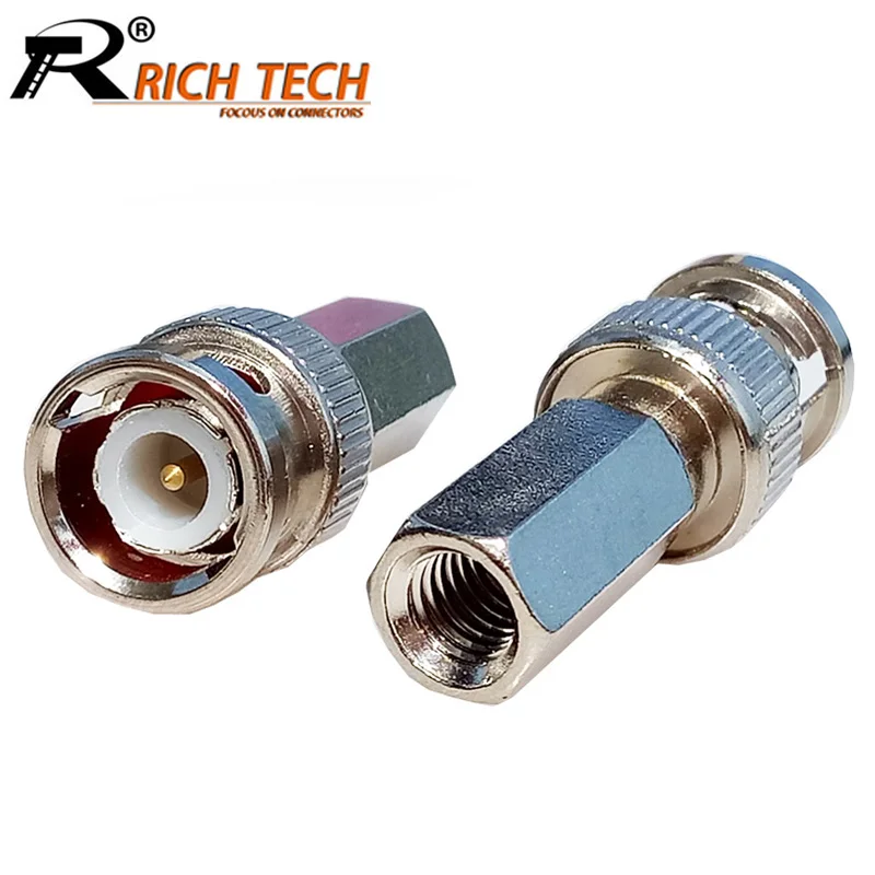 

10pcs/lot CCTV BNC Connector Twist On BNC Male Plug RG58/RG59/RG6 Coax Coaxial Connector Coax Adapter for CCTV Security Camera