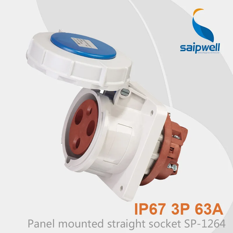 

Saipwell Hot Sale IP67 Male and Female Industrial Plug and Socket 3P 63A SP-1264