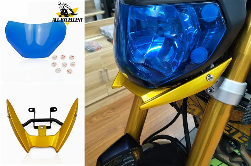 

One set 2 pieces For YAMAHA MT09 FZ09 MT 09 FZ Motorcycle front decorative mouth & Headlight Screen Cover Shield Guard Lens