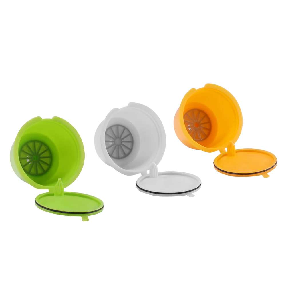 

3pcs Coffee Filters For Dolce Gusto Refillable Reusable Coffee Capsule Plastic Baskets Caps Set Spoon Filter Pod Soft Taste