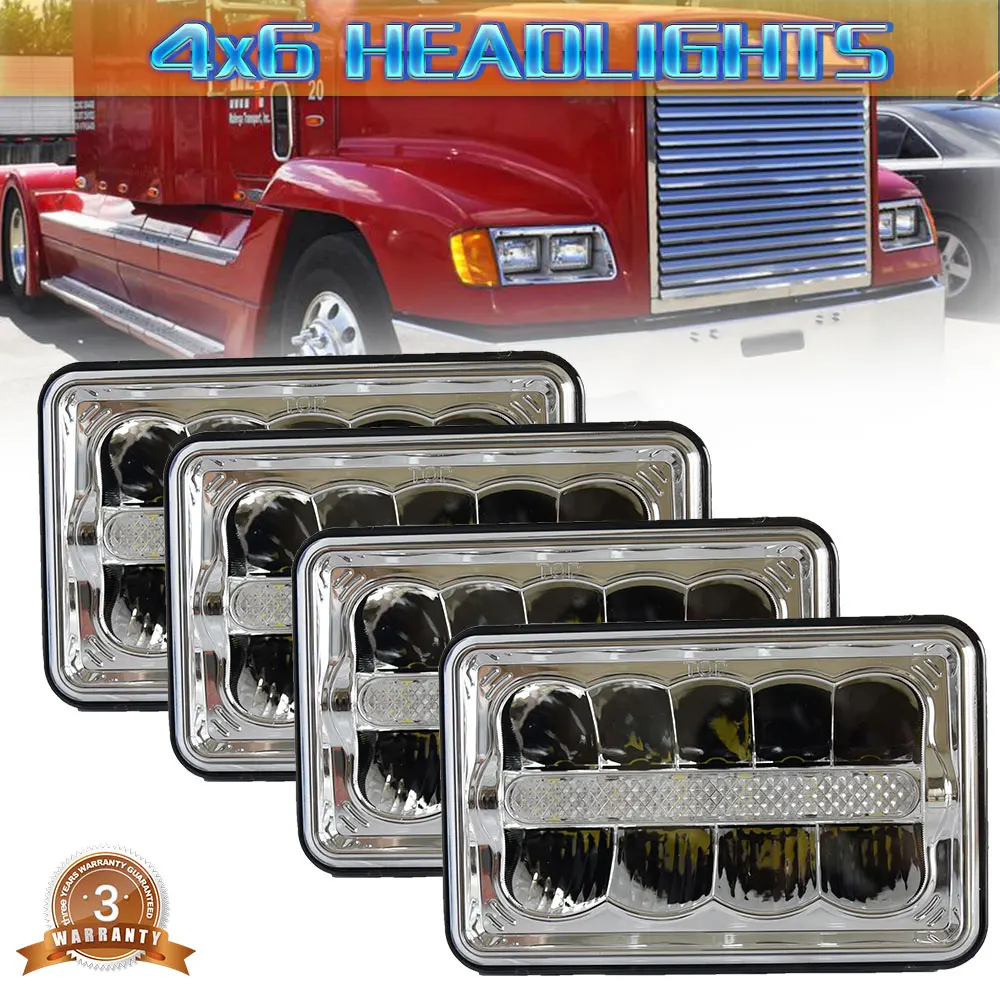 4 шт. 2 1 4x6 дюймов 45 вт фары для грузовика Замена светодиода H4651/H4652/H4656/H4666/H654 H4