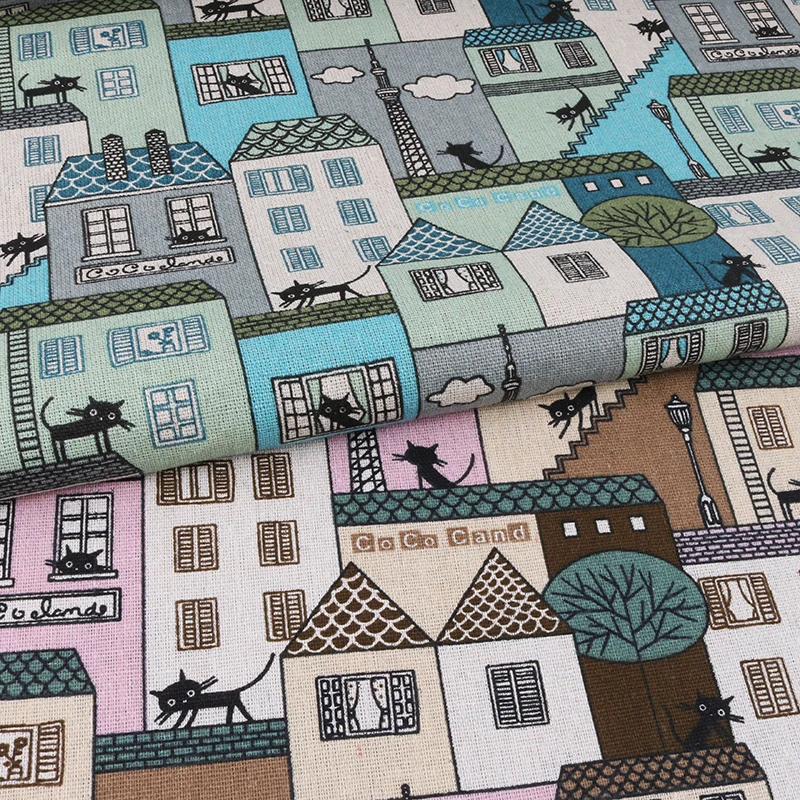 Nanchuang с рисунком кота, хлопчатобумажная льняная ткань/стеганая ткань для шитья, для самостоятельного изготовления дивана, скатерти, мебели, покрывала, занавески, материал для подушки