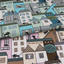 Nanchuang с рисунком кота, хлопчатобумажная льняная ткань/стеганая ткань для шитья, для самостоятельного изготовления дивана, скатерти, мебели, покрывала, занавески, материал для подушки