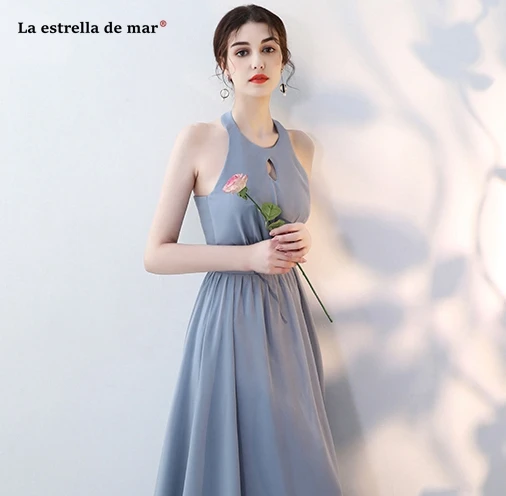 La estrellcheap vestido madrinha 2019 шифон линия 4 стиль серый Румяна Розовый платье подружки невесты длинные плюс размеры Свадебная вечеринка