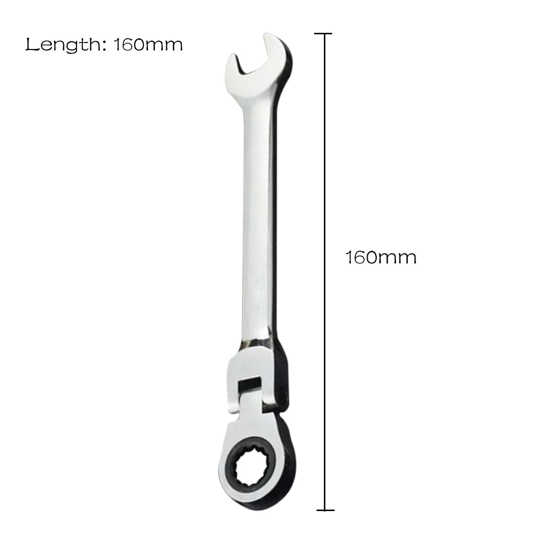 8-19mm Reversible Combination Stubby Ratchet Wrench Ratcheting Socket Spanner Handle Wrenches Hand Tools 72 Gears - Цвет: 10mm 160mm