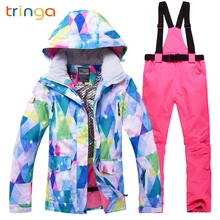 Женские лыжные костюмы для сноуборда, ветрозащитные водонепроницаемые зимние женские спортивные куртки