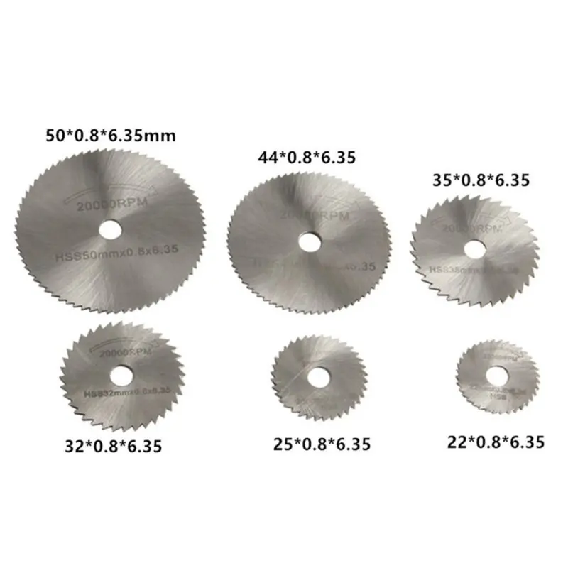 7pcs HSS Rotary Tools Circular Saw Blades Cutting Discs Set High Quality Drill Mandrel Cutoff Cutter Power Tools Multitool