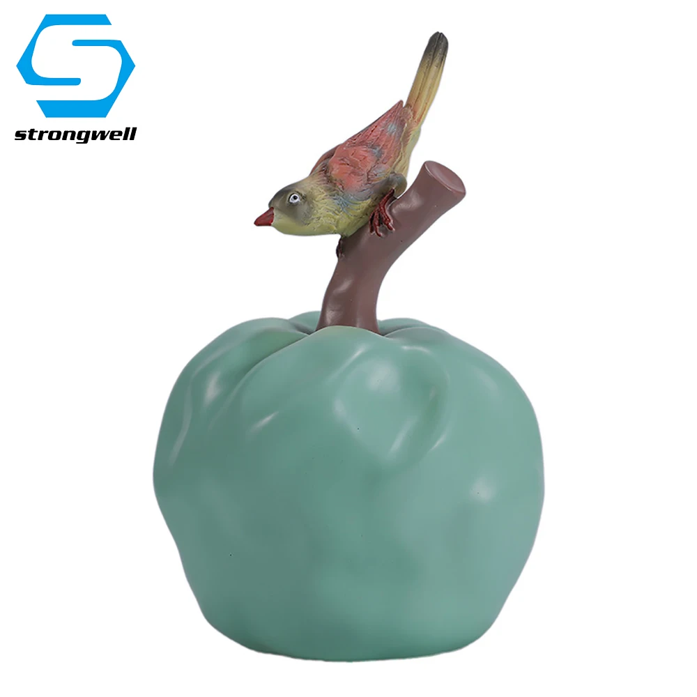 

Nordic Simulation Bird Apple Miniatures Figurines Resin Crafts Model Desktop Home Decoration Accessories Borthday Gift Kids Toy