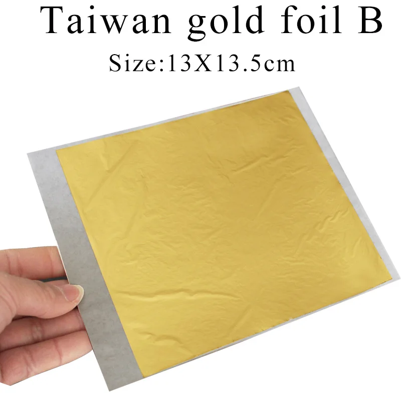 100 шт Тайвань B блестящая имитация золотого листа, позолоченный цвет как 24k золото