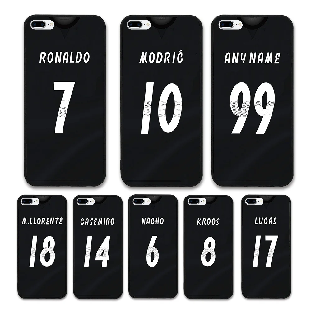 

European Football RONALDO MODRIC KROOS Jersey style Real Madrid Custom Names and Numbers case for iPhone 8 plus Phones cases
