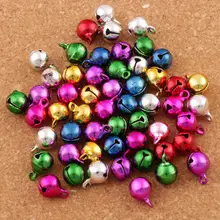 400pcs 8mm Mix Jingle Christmas Bells Loose Beads Copper Bell Charms L1755 Jewelry DIY 50pcs christmas jingle bells metal little bells decoration colorful mix color party diy beads christmas jewelry accessories