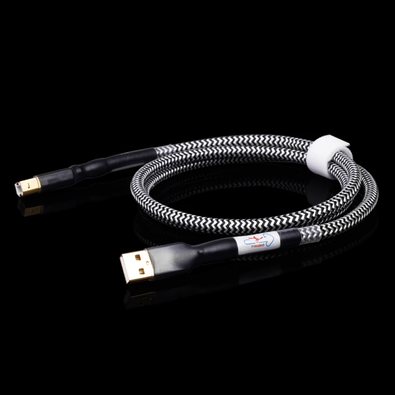 YYAUDIO Hi-End OCC silver plated USB audio cable data USB cable DAC USB hifi cable A-B usb cable