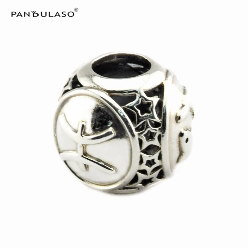 

Pisces Star Sign Beads 925 Sterling-Silver-Jewelry Twelve Constellations Fit European Charm Bracelet Woman Jewelry DIY Wholesale