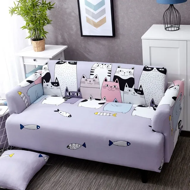 Buy Lovely Cats Spandex Sofa Cover Cute Cats Pattern
