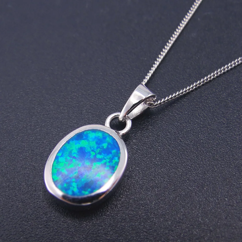 Женская подвеска из серебра 100% пробы с голубым огненным опалом|pendant woman|pendant bluependant