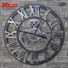 80CM Large font b Wall b font font b Clock b font Saat 3d Gear font