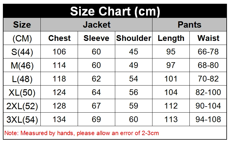 Ghillie Suit Size Chart