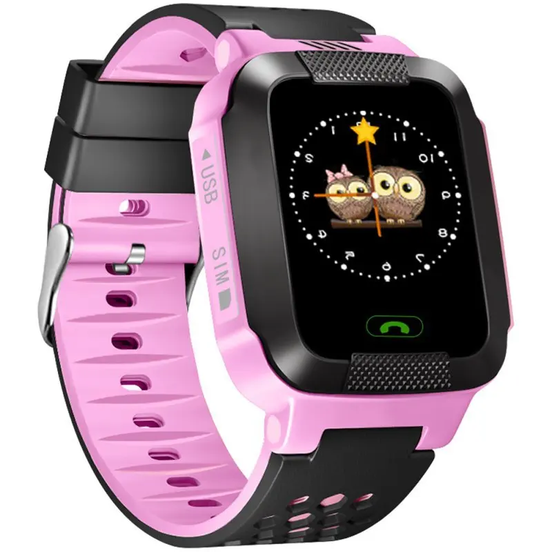 Детские часы-телефон позиционирующий дюймов 1,22 дюймов цветной сенсорный экран wifi SOS умные часы