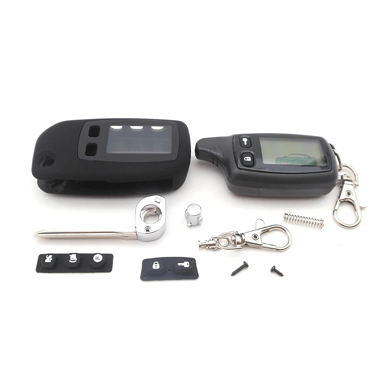 

Russian Version Tomahawk TW9010 two way car alarm system Tomahawk TW-9010 + Case for TW9010 Keychain Tomahawk