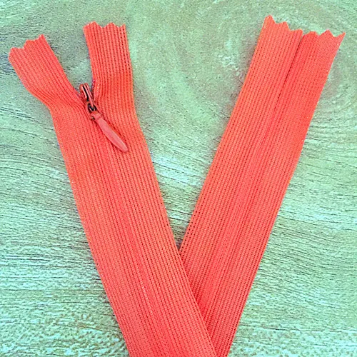 10 pieces#3 30 cm(12 inch) nylon invisible soft tulle coil zipper sewing(color please choose - Color: Orange