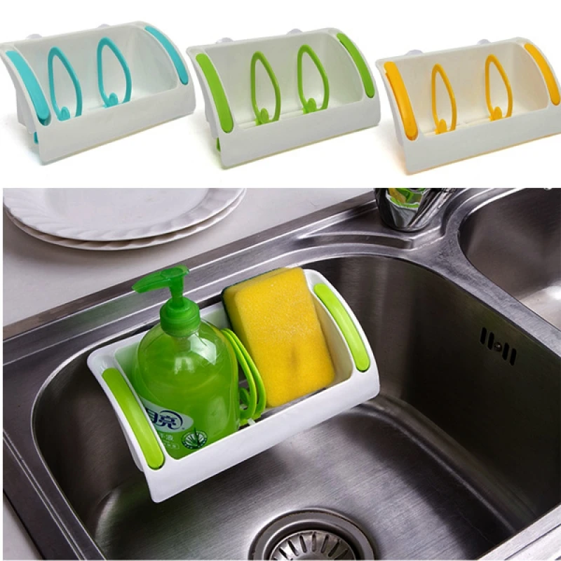

Strong Suction Cup Kitchen Brush Sponge Sink Draining Towel Rack Washing Holder