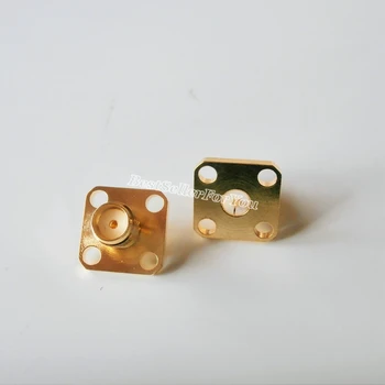 

10X SMA female jack 4-hole Flange solder panel mount RF Connector Flat