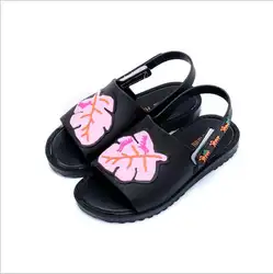 Новые крутые сандалии с бантом для мальчиков и девочек, пляжная обувь из прозрачного пластика для детей, Корейская обувь принцессы, размеры