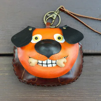 

new fashion genuine leather coin purse animal dog cartoon Cute wallet genuine Leather Purse Wallet coin bag