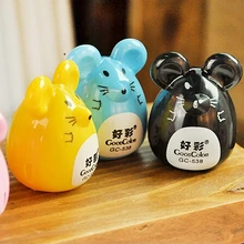 [4Y4A] 12 шт./партия, точилка для карандашей ярких цветов с маленькой мышкой, точилка для карандашей, точилка для карандашей s, креативная мультяшная ручная точилка