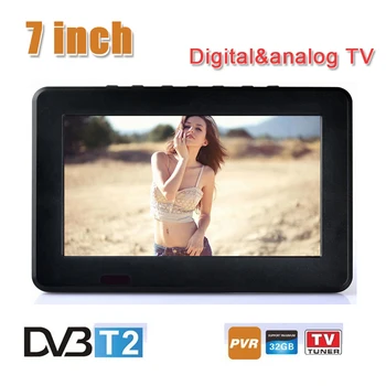 

Fashion 7 inch 16:9 HD TFT DVBT2/DVBT Digital & Analog Mini led Portable Car TV all in 1 Support USB Record TV Program