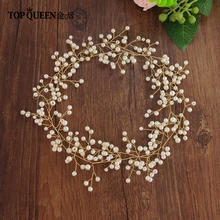 TOPQUEEN HP121 горячая Распродажа великолепный классический жемчуг свадебный головной убор лоза волос аксессуары для волос оголовье свадебный головной убор двух цветов