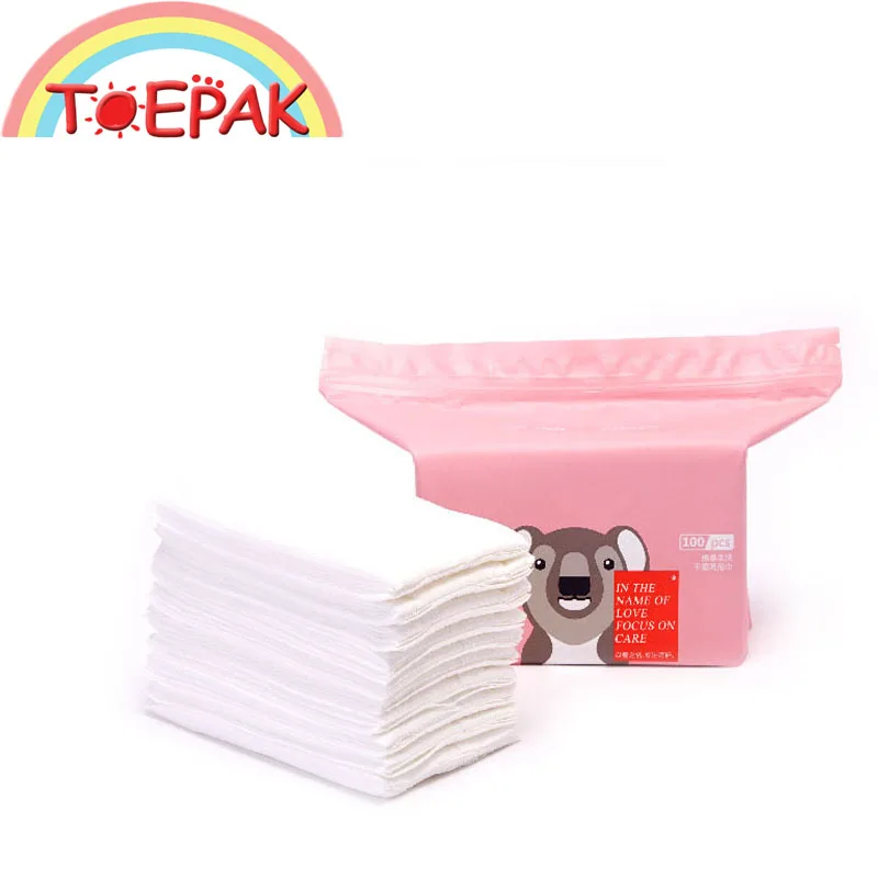 

1 Bags 100 pcs Baby Wipes Thicken Increase Length Cotton Towel Baby Face Dry Wet Dual Purpose Paper Towel Hand Mouth Special